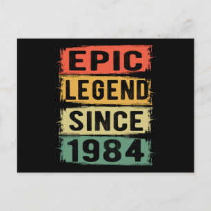 37 jaar oude dag 1984 Epic Legend 37th Birthday Briefkaart
