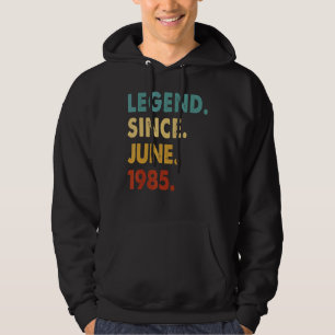 37 jaar oude leggende sinds juni 1985 37e verjaard hoodie