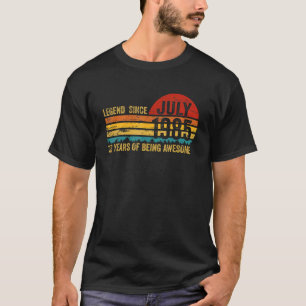 37 jaar oude Retro Birthday Legend sinds juli 1988 T-shirt
