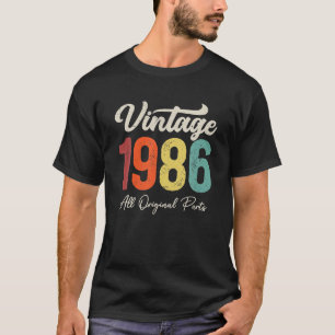 37 jaar oude Vintage 1986 37e geboortedag T-shirt