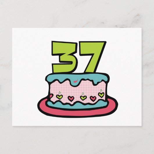 37-jarige verjaardagskaart briefkaart (Voorkant)