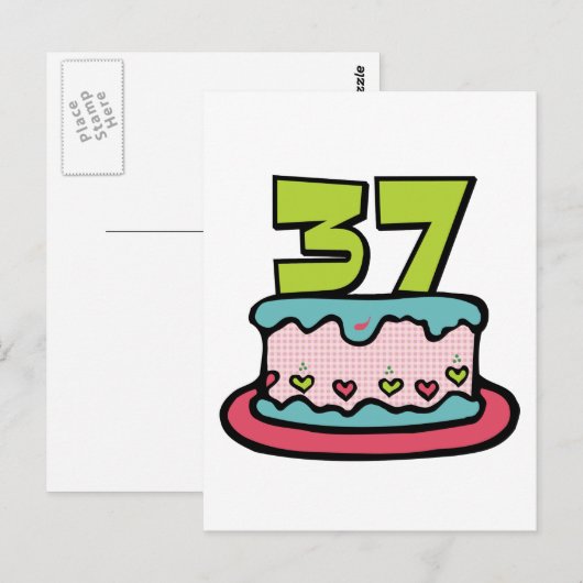37-jarige verjaardagskaart briefkaart (Voorkant / Achterkant)