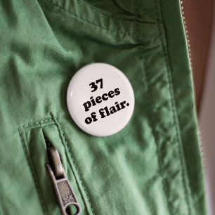 37 Stukken Flair Funny Retro Black & White Ronde Button 5,7 Cm