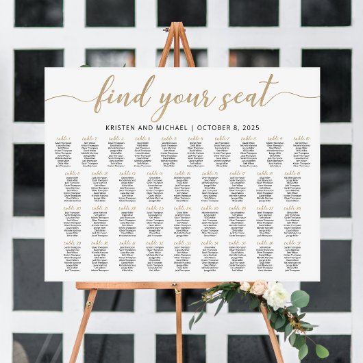 37 Tafels Vind je stoel zitplaats Chart Plan Poster