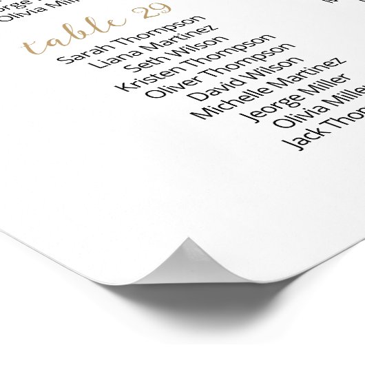 37 Tafels Vind uw zitplaatskaart plan Poster (Hoek)