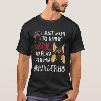 37 Wil gewoon wijn drinken en met mijn Duitse herd T-shirt