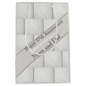 37e bruiloft Jubileum Alabaster, bewerkbaar Medium Cadeauzakje (Voorkant)