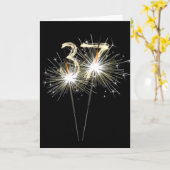 37e jaarsparklers op zwart kaart (Gele Bloem)