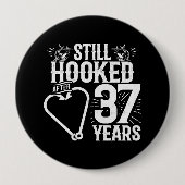 37e Jubileum paren gehuwd 37 jaar Ronde Button 4,0 Cm (Voorkant)