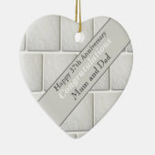 37e Jubileum voor bruiloft Keramisch Ornament (Rechts)