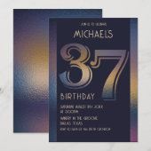 37e paarse en gouden verjaardag kaart (Voorkant / Achterkant)