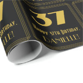 37e verjaardag - Art Deco Geïnspireerde look "37" Cadeaupapier (Rol Hoek)