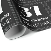 37e verjaardag - Art Deco geïnspireerde look "37", Cadeaupapier (Rol Hoek)