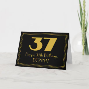 37e verjaardag: Art Deco Geïnspireerde look "37" e Kaart