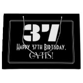 37e verjaardag ~ Art Deco Geïnspireerde look "37"  Groot Cadeauzakje (Voorkant)