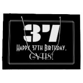 37e verjaardag ~ Art Deco Geïnspireerde look "37"  Groot Cadeauzakje (Achterkant)