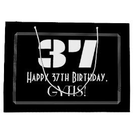 37e verjaardag ~ Art Deco Geïnspireerde look "37"  Groot Cadeauzakje