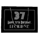 37e verjaardag — Art Deco Geïnspireerde look "37"  Groot Cadeauzakje (Achterkant)