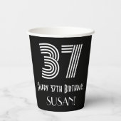 37e verjaardag — Art Deco Geïnspireerde look "37"  Papieren Bekers (Achterkant)