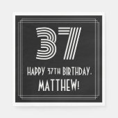 37e verjaardag: Art Deco Geïnspireerde look "37" + Servet (Voorkant)