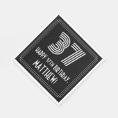 37e verjaardag: Art Deco Geïnspireerde look "37" + Servet (Hoek)