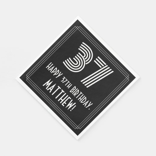 37e verjaardag: Art Deco Geïnspireerde look "37" + Servet (Hoek)