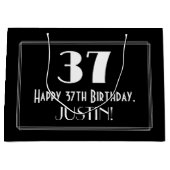 37e verjaardag: Art Deco Geïnspireerde stijl "37", Groot Cadeauzakje (Voorkant)