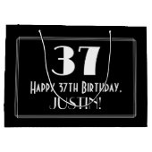 37e verjaardag: Art Deco Geïnspireerde stijl "37", Groot Cadeauzakje (Achterkant)