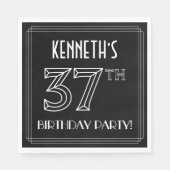 37e verjaardag: Art Deco Style + aangepaste naam Servet (Voorkant)