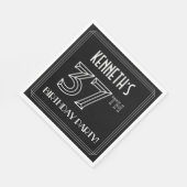 37e verjaardag: Art Deco Style + aangepaste naam Servet (Hoek)