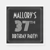 37e verjaardag: Art Deco Style + aangepaste naam Servet (Voorkant)