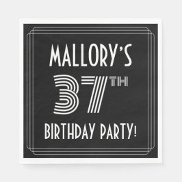 37e verjaardag: Art Deco Style + aangepaste naam Servet