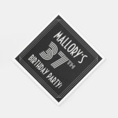 37e verjaardag: Art Deco Style + aangepaste naam Servet (Hoek)