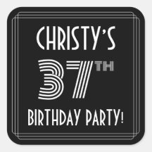 37e verjaardag: Art Deco Style en aangepaste naam