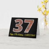 37e verjaardag - Brick Wall patroon "37" met naam Kaart (Gele Bloem)