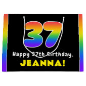 37e verjaardag: Colorful Rainbow # 37, aangepaste  Groot Cadeauzakje (Voorkant)