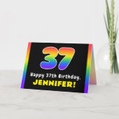 37e verjaardag: Colorful Rainbow # 37, aangepaste Kaart (Voorkant)