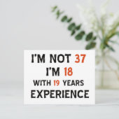 37e verjaardag design briefkaart (Staand voorkant)