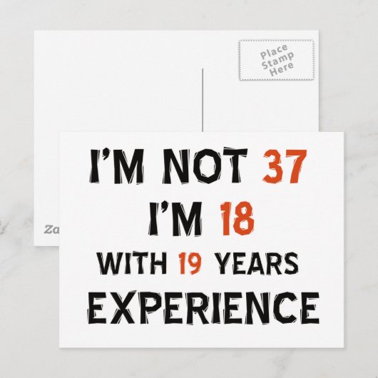 37e verjaardag design briefkaart (Voorkant / Achterkant)