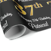 37e verjaardag: Elegante luxe Faux Gold look # Cadeaupapier (Rol Hoek)