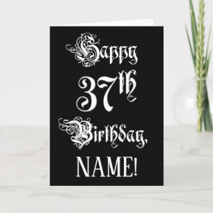 37e verjaardag: Fancy, elegant script + aangepaste Kaart