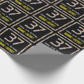 37e verjaardag: Floral Flowers Number, Custom Name Cadeaupapier (Hoek)