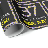 37e verjaardag: Floral Flowers Number, Custom Name Cadeaupapier (Rol Hoek)