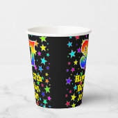 37e verjaardag: Fun Stars Pattern en Rainbow 37 Papieren Bekers (Links)