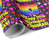 37e verjaardag: Heatten, regenboognr. 37 Cadeaupapier (Rol Hoek)