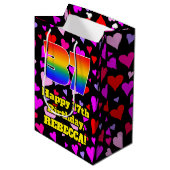 37e verjaardag: Heatten, regenboognr. 37 Medium Cadeauzakje (Voorkant Gekanteld)
