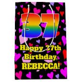 37e verjaardag: Heatten, regenboognr. 37 Medium Cadeauzakje (Voorkant)