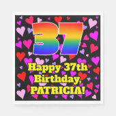 37e verjaardag: Heatten, regenboognr. 37 Servet (Voorkant)