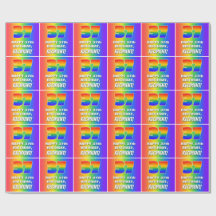 37e verjaardag: kleurrijk, vun regenboogpatroon # 