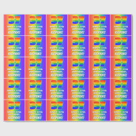 37e verjaardag: kleurrijk, vun regenboogpatroon #  cadeaupapier